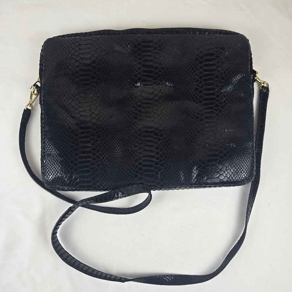 Michael Kors Black Patent Python Embossed Laptop … - image 7